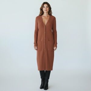 HIATUS Orange long sleeve dress with buttons